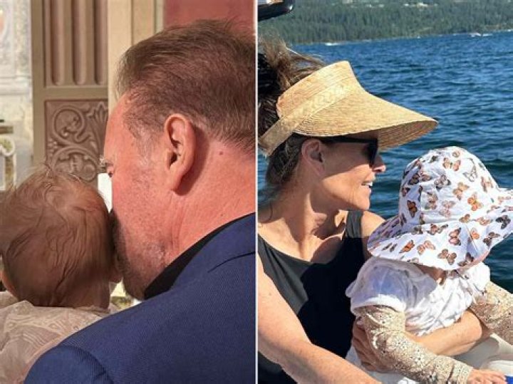 Arnold Schwarzenegger Kisses Granddaughter Eloise, 6 Months, In Sweet Baptism Photo